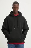 HUGO hanorac de bumbac barbati, culoarea negru, cu glugă, neted, 50530136