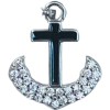 Pandantiv, jolie silver, argint 925, model cruce ancora cu pietre, 13 x 13 mm, 1.1 g