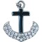 Pandantiv, Jolie Silver, Argint 925, Model Cruce Ancora cu pietre, 13 x 13 mm, 1.1 g