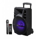 Boxa Karaoke Portabila Troliu Astrum TM140, 40W, Multimedia, Microfon Inclus