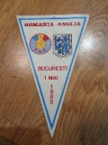 Fanion Fotbal Romania -Anglia F.R.F. 1 Mai 1985