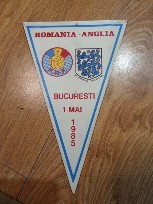 Fanion Fotbal Romania -Anglia F.R.F. 1 Mai 1985