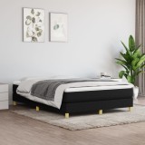 VidaXL Pat box spring cu saltea, negru, 140x190 cm, textil