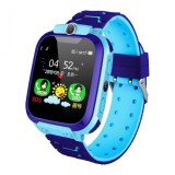 Ceas Smartwatch pentru Copii, Monitorizare, Apelare SOS, Camera, Albastru