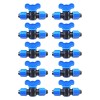 Set 10 x Robinet din plastic pentru teava picurare cu piulita+piulita, Nr-7522, 17 x 17 mm