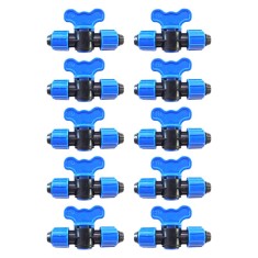 Set 10 x Robinet din plastic pentru teava picurare cu piulita+piulita, Nr-7522, 17 x 17 mm