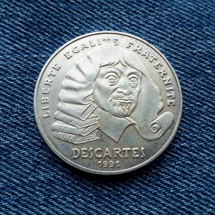 #49 Franta 100 Francs 1991 Descartes argint