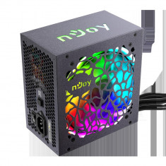 Sursa atx 500w njoy freya 500 500w intelligent auto-thermal fan control active pfc rgb lighting foto