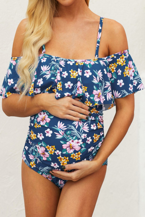 SW2190-100 Costum de baie intreg pentru gravide cu model floral