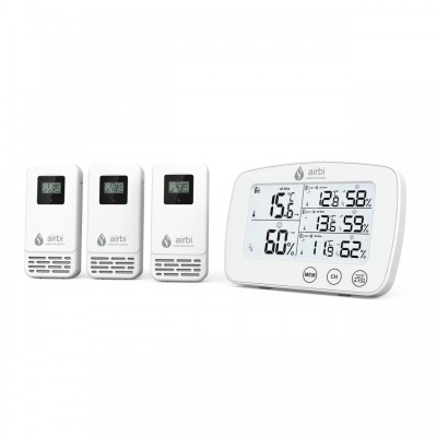 Termometru si higrometru digital Airbi Control BI1030, 3 x transmitator wireless extern foto