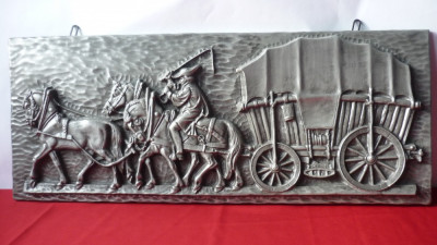 TABLOU BASORELIEF DIN ZINC 60/24 cm. foto