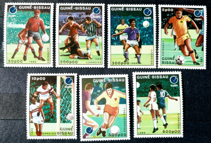 Guinea Bissau 1988 UEFA ESSEN 88 GERMANIA 1988, fotbal S erie 7v. nestampilat