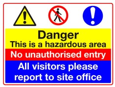 Sign danger this is a hazardous area foto