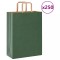 vidaXL Saci de h&acirc;rtie 250 buc cu m&acirc;nere verde 26x12x35 cm