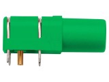 Soclu Banană Verde 4mm 24A 1kV Aurit PCB Poliamidă