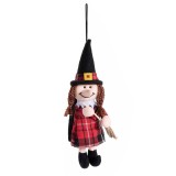 Cumpara ieftin Figurina Halloween Vrajitoare Befana cu saculet textil multicolor JF 10x7x31H