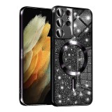 Husa premium Samsung Galaxy S21 Ultra 5G Asteroid GSM Luxury Glitter MagSafe, negru