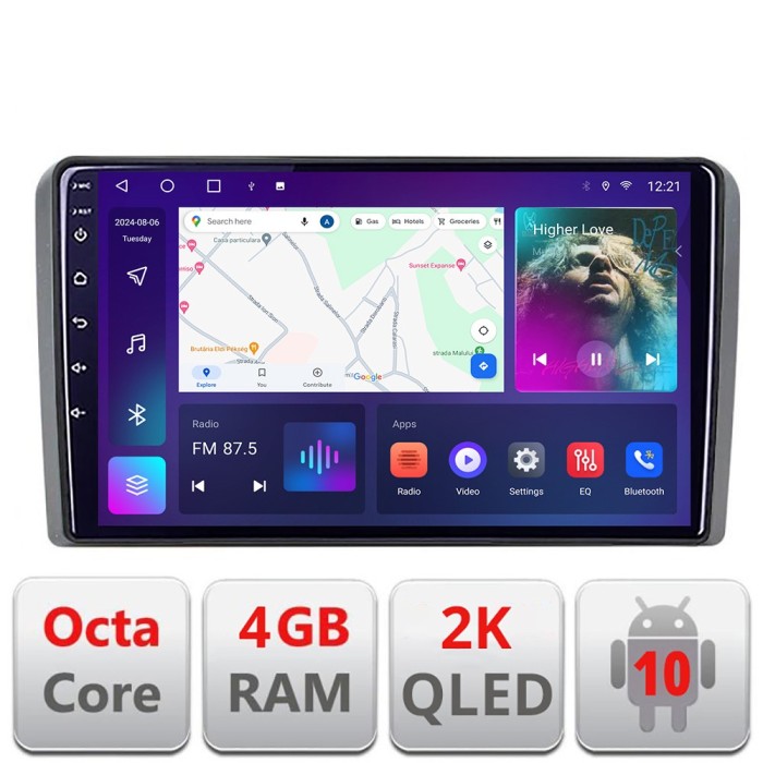 Navigatie Audi A3 8P C-049 Android Octa Core Ecran 2K QLED GPS 4G 4+32GB 360 KIT-049+EDT-E409-2K CarStore Technology
