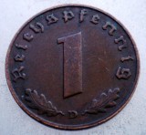 2.768 GERMANIA 1 REICHSPFENNIG 1938 D, Europa, Bronz