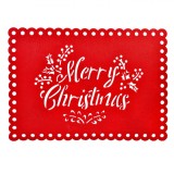 Suport Farfurie Christmas, Pasla, Culoare Rosu, Dimensiune 42x30 cm, Oem