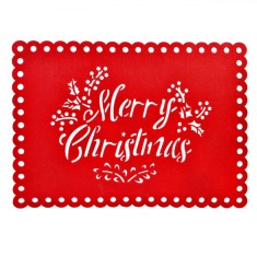 Suport Farfurie Christmas, Pasla, Culoare Rosu, Dimensiune 42x30 cm