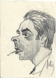 A3905N Cassius Dobrin, caricatură, anii 1930, semnată Dobrin