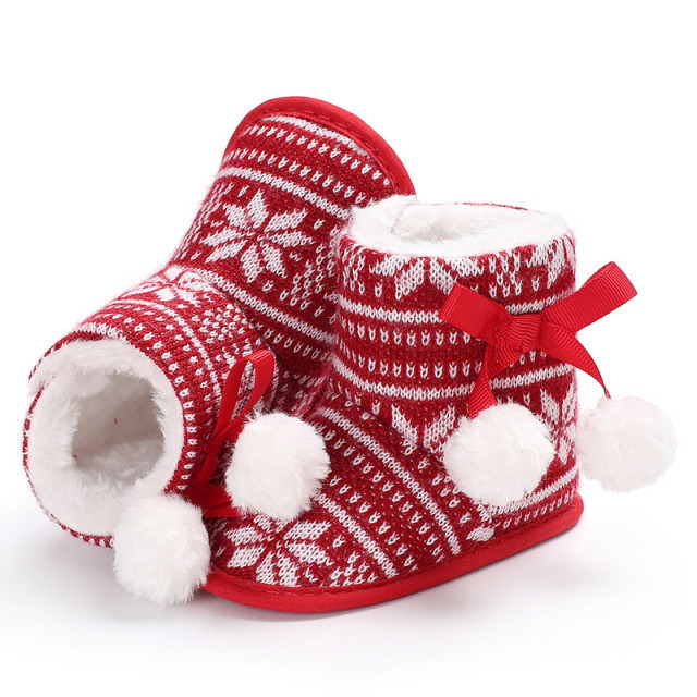 Cizmulite rosii pentru fetite - Snow (Marime Disponibila: 9-12 luni (Marimea 20