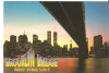 SUA NEW YORK CITY: WTC TWIN TOWERS MANHATAN AT NIGHT UNUSED POSTCARD, Circulata, Fotografie