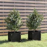 VidaXL Jardiniere grădină, 2 buc., negru, 31x31x31 cm, lemn masiv pin 810531