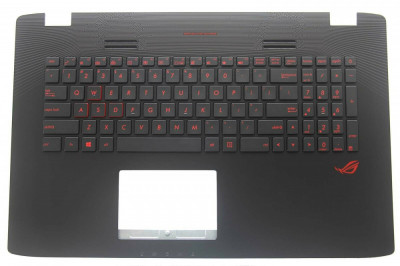 Carcasa superioara cu tastatura palmrest Laptop, Asus, ROG GL752, GL752V, GL752VL, GL752VW, GL752VWM, 90NB0A41-R31US0, iluminata, layout US foto