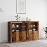 vidaXL Sideboard cu LED-uri Lemn vechi 162x37x100 cm Lemn prelucrat