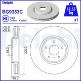 Set discuri frana fata DELPHI, Infiniti Ex, 09.07-, Fx, 07.2008-, Fx, 09.2002-12.2008, G Sedan, 01.2007-, M (Y51), 03.2010-, M37, 01.2010-, Q60 Cabri