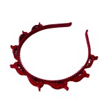 Banda de par pentru femei, flippy, agrafa stil coreean, accesoriu pentru par cu textura multistrat, rosu