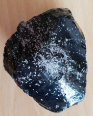 Obsidian fulg de nea cristal natural in forma bruta 290 g - Unicat! foto