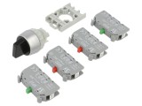 Comutator: rotativ 22mm Poz.i stab: 1 NC x2 + NO x2 neagră