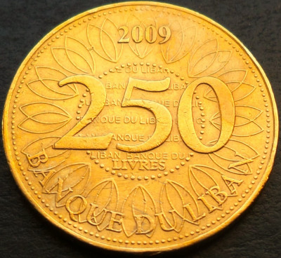 Moneda exotica 250 LIVRE(S) - LIBAN, anul 2009 * cod 1141 foto