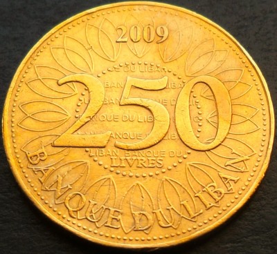 Moneda exotica 250 LIVRE(S) - LIBAN, anul 2009 * cod 1141 foto