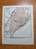 Harta orasului braila-din anii &#039;20 -&#039;30-perioada interbelica-dimensiuni 17/14 cm