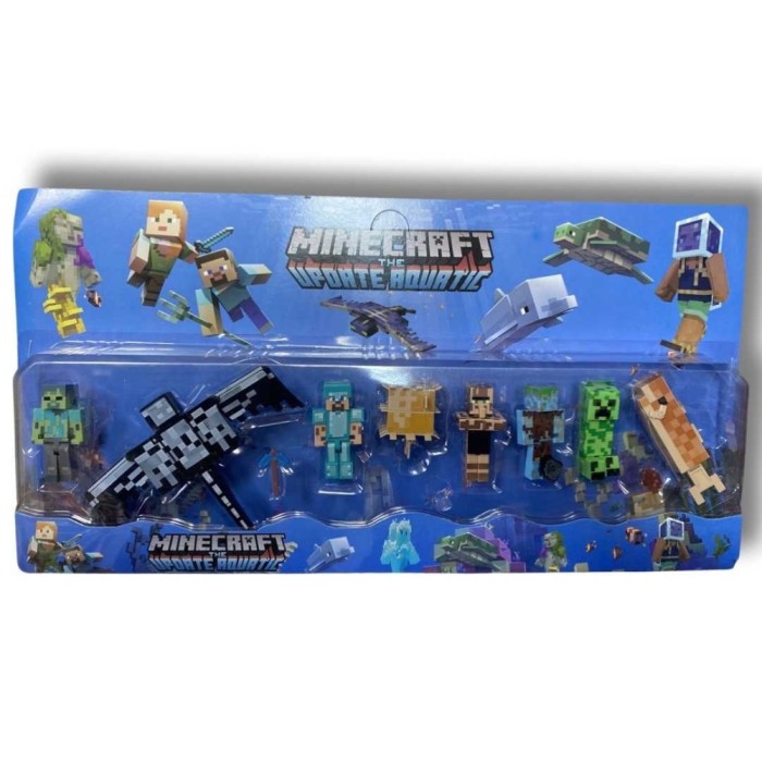 Set 8 figurine minecraft aquatic cu dragon