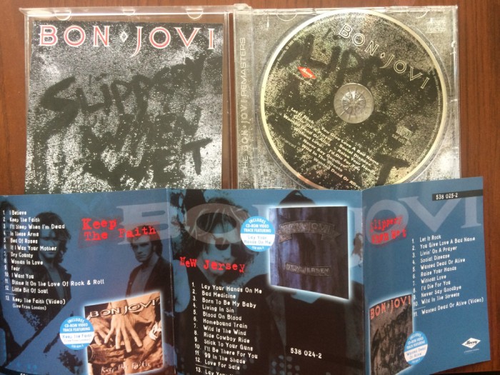 bon jovi slippery when wet 1986 album cd disc remastered muzica hard pop rock mercury records VG+