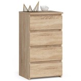 Comoda, placa laminata, 4 sertare, stejar Sonoma, 40x35x74 cm, Akord Furniture Factory