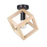 Plafonieră Klausen Rhombus PL1 Relax Lemn Natur 24x22x22 cm, E27 15W, Design Modern, Iluminat Interior Ideal pentru Dormitor, Hol sau Dining