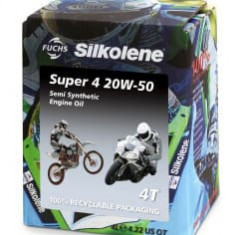 Ulei Motor 4T SILKOLENE Super 4 20W50 4l, API SL JASO MA-2 Semi-synthetic bio-degradable packaging