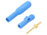 Conector banană 1,5mm mufă albastră lipită &Oslash; 2,1mm