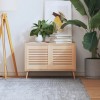 Uși dulap lemn masiv pin vidaXL, design lambriu, 39.5x39.4 cm, maro, set 2 buc. - Accesorii mobilier, fronturi