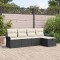 vidaXL Set de canapele pentru grădină 5 pcs negru și crem Rattan poli 3358856