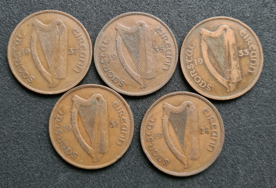 h828 Irlanda Penny 1928 1931 1933 1935 1937 foto