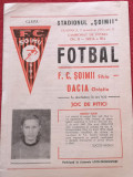 Program meci fotbal FC &quot;SOIMII&quot; SIBIU - &quot;DACIA&quot; ORASTIE (09.11.1975)