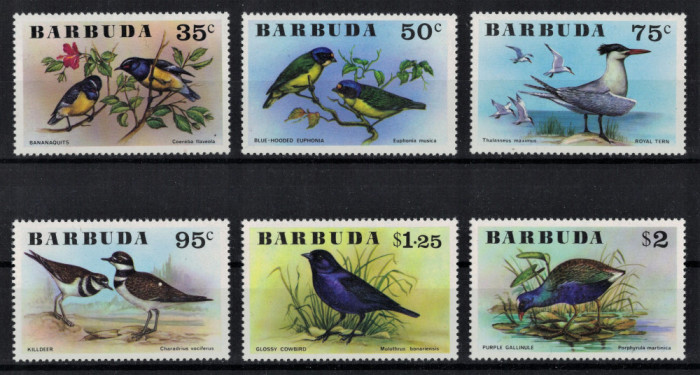 BARBUDA 1976 - Pasari/ serie completa MNH