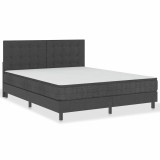 Cumpara ieftin Pat continental, gri inchis, 160 x 200 cm, material textil